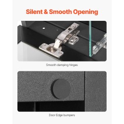 Peilikaappi kylpyhuoneeseen 24 x 30 tuumaa säädettävät karkaistut lasihyllyt