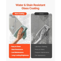 Puolikas kehyksetön suihkuovi ammeeseen musta 864x1397 mm 6 mm karkaistu lasi