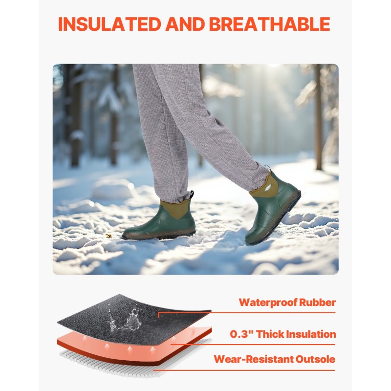 Naisten kumisaappaat kumi ja neopreeni vesitiiviit EVA-sisäpohja liukuestopohja