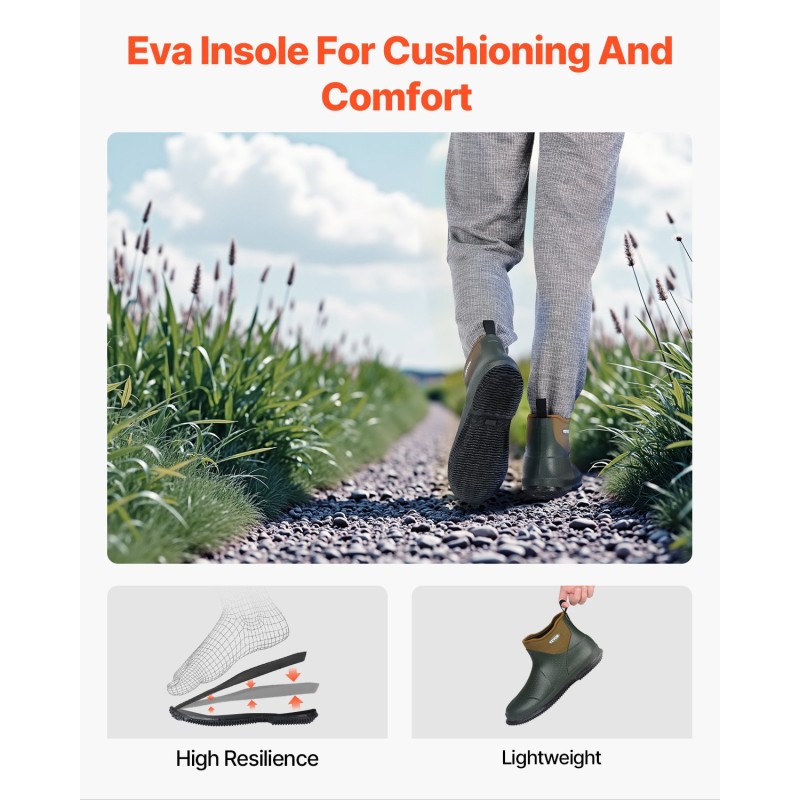 Kumisaappaat neopreeni-kumi naisille nilkkapituiset koko 7 ulkoiluun