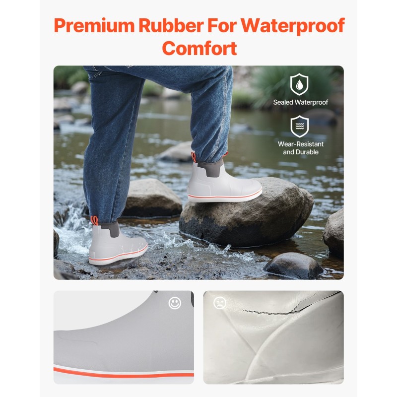 Kumisaappaat miesten vedenpitävät kumiset ulkokäyttöön ja kalastukseen