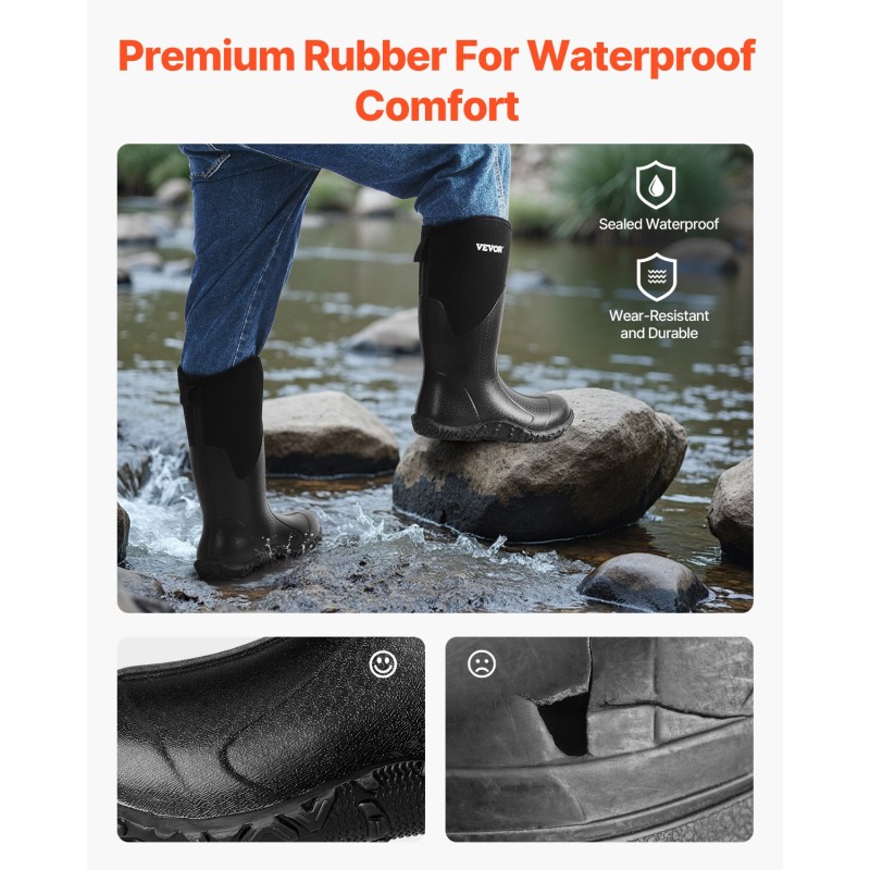 Kumisaappaat miesten vedenpitävät kumiset liukuestopohjaiset lämpöeristetyt