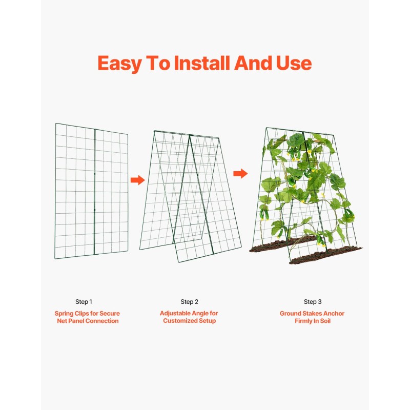 A-muotoinen köynnöstuki rautarunko ruosteenestopinnoitteella 117 cm kurkuille ja tomaateille