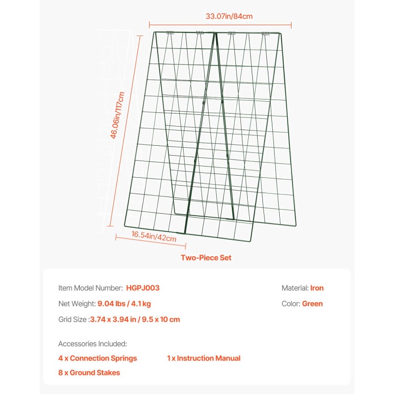 A-muotoinen köynnöstuki rautarunko ruosteenestopinnoitteella 117 cm kurkuille ja tomaateille