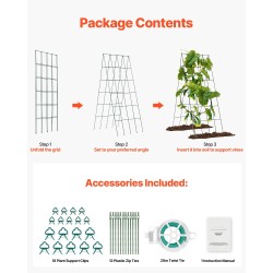 A-muotoinen kurkkutuki rautainen kaksiosainen 100 x 80 cm vihreä käyttövalmis