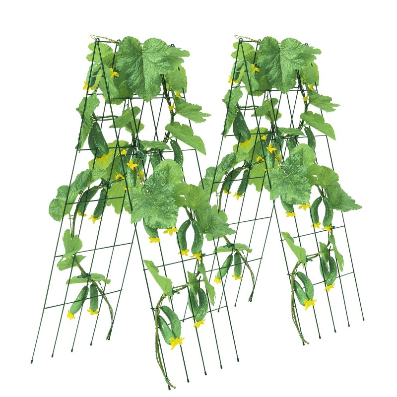 A-muotoinen kurkkutuki rautainen kaksiosainen 100 x 80 cm vihreä käyttövalmis