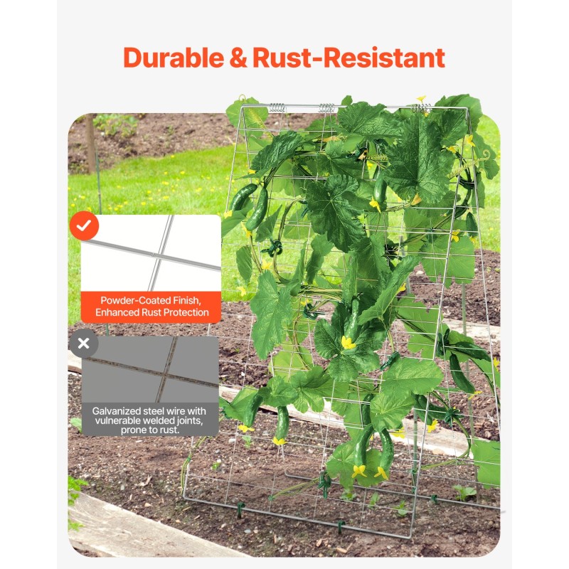 Kurkkutuki A-mallinen galvanoitu rautainen 90 x 70 cm taittuva puutarhateline