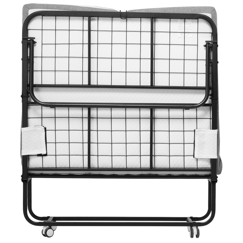 Taitettava vierassänky metallirungolla vaahtomuovipatjalla 98x190 cm lukittavat pyörät