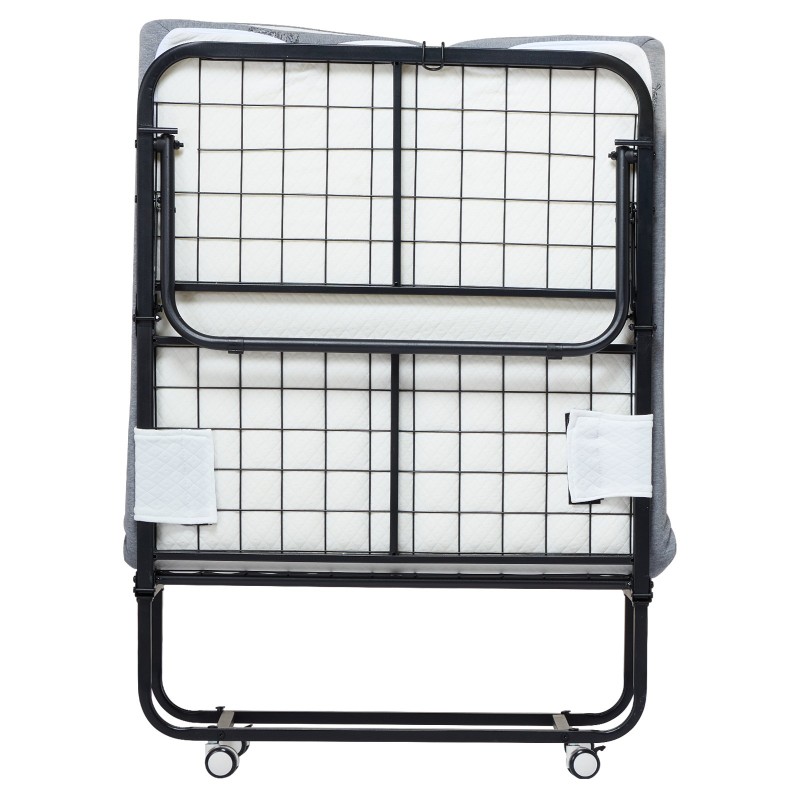 Taittosänky metallirunko vaahtopatja 81 x 190 cm kantavuus 136,1 kg lukittavat pyörät