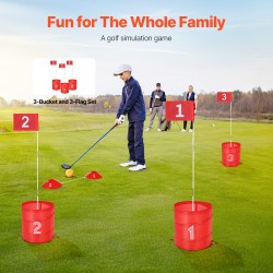 Ämpärigolf setti ulkokäyttöön kestävät materiaalit kolme reikää kuusi palloa kuljetuspussi