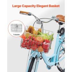 Cruiser-pyörä 26-tuumainen hiiliteräsrunko ergonominen ajoasento tilava etukori takateline