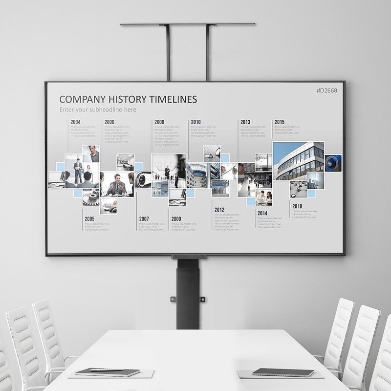 Lattiakiinnitteinen sähköinen television nostoteline hiiliteräs 32–70 tuumaisille 54 kg kantavuudella