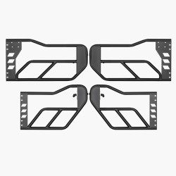 Teräsputkiovet 4 oviseen Jeep Wrangler JL ja Gladiator JT DOT sertifioiduilla taustapeileillä