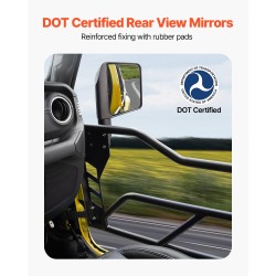 Teräsputkiovet 4-oviseen Jeep Wrangler JL ja Gladiator JT DOT-sertifioiduilla taustapeileillä