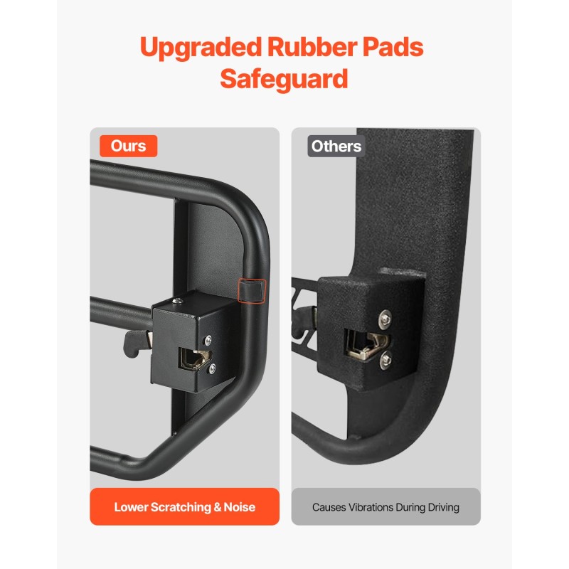 Teräsputkiovet 4-oviseen Jeep Wrangler JL ja Gladiator JT DOT-sertifioiduilla taustapeileillä