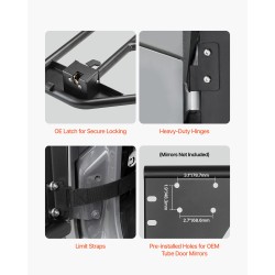 Putkiovet karkaistusta teräsputkesta 4-oviseen Jeep Wrangler JK 2007–2018