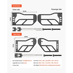 Putkiovet karkaistusta teräsputkesta 4-oviseen Jeep Wrangler JK 2007–2018