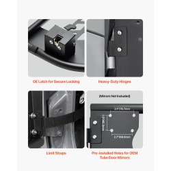 Putkirakenteiset metalliset ovet 4-oviselle Jeep Wranglerille ja Gladiatorille