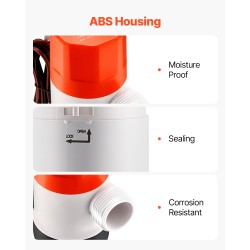 Ilmapumppu elävälle kalasäiliölle 12V 50 l/min ABS-kotelo upotettava