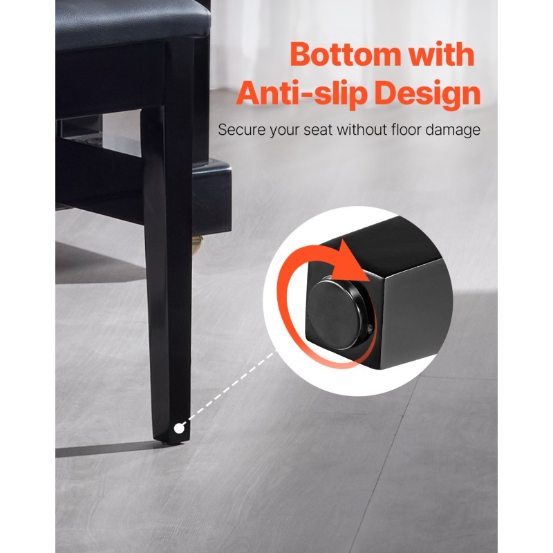 kaksinpelipianopenkki säilytystilalla pehmustettu istuin keinonahkapäällisellä massiivipuurunkoinen