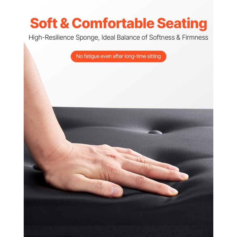 Pianopenkki pehmustetulla istuimella tilavalla säilytystilalla vesitiivis keinonahka kestävä täyspuurunko liukuesteiset