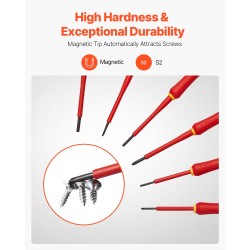 Eristetty 6-osainen ruuvimeisselisarja 1000V magneettikärjillä ja laukulla