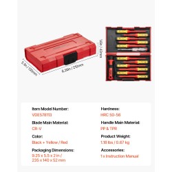 Eristetty 13-osainen ruuvimeisselisarja 1000V magneettikärjet ergonomiset kahvat kompakti kotelo
