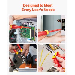 12-osainen eristetty ruuvimeisseli- ja pihdisarja 1000 V magneettikärjillä työkalulaukulla