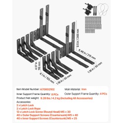 Portin kulmavahvikesarja rautainen kolmiorakenteinen säänkestävä 2 settiä 2x4-puukoolle