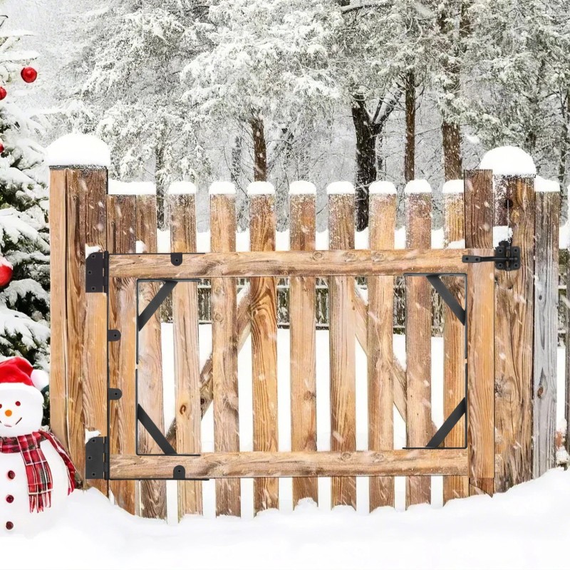 Portin kulmavahvikesarja rautainen kolmiorakenteinen säänkestävä 2 settiä 2x4-puukoolle