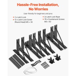 Portin kulmatukisarja rautainen 8 osaa musta ulkokäyttöön