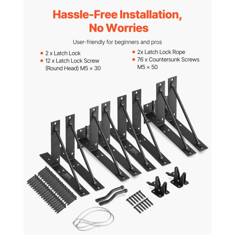 Portin kulmatukisarja rautainen 8 osaa musta ulkokäyttöön