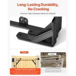 Portin kulmavahvikesarja rautainen säänkestävä ulkokäyttöön musta kuusi osaa