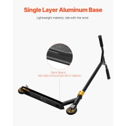 Temppupotkulauta 6063-alumiinidekki liukuestopinta 100 mm PU-renkaat ABEC-9 aloittelijoille