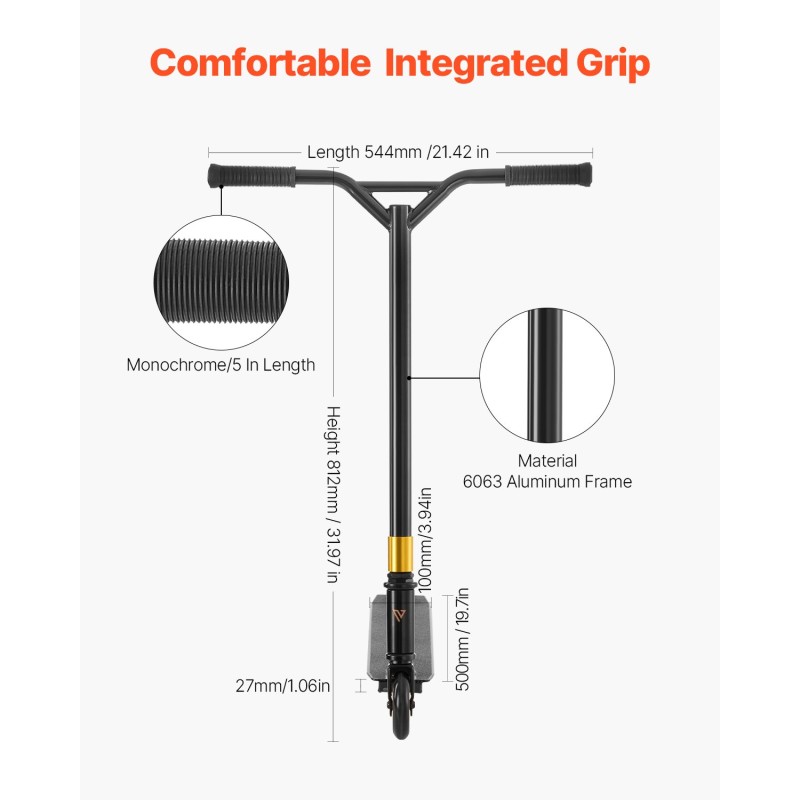 Temppupotkulauta 6063-alumiinidekki liukuestopinta 100 mm PU-renkaat ABEC-9 aloittelijoille