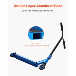 Temppupotkulauta 6063 alumiiniseosrunko kaksikerroksinen dekki 100 mm polyuretaanirenkaat laakerit aloittelijoille