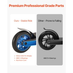 Temppupotkulauta 6063 alumiiniseosrunko kaksikerroksinen dekki 100 mm polyuretaanirenkaat laakerit aloittelijoille