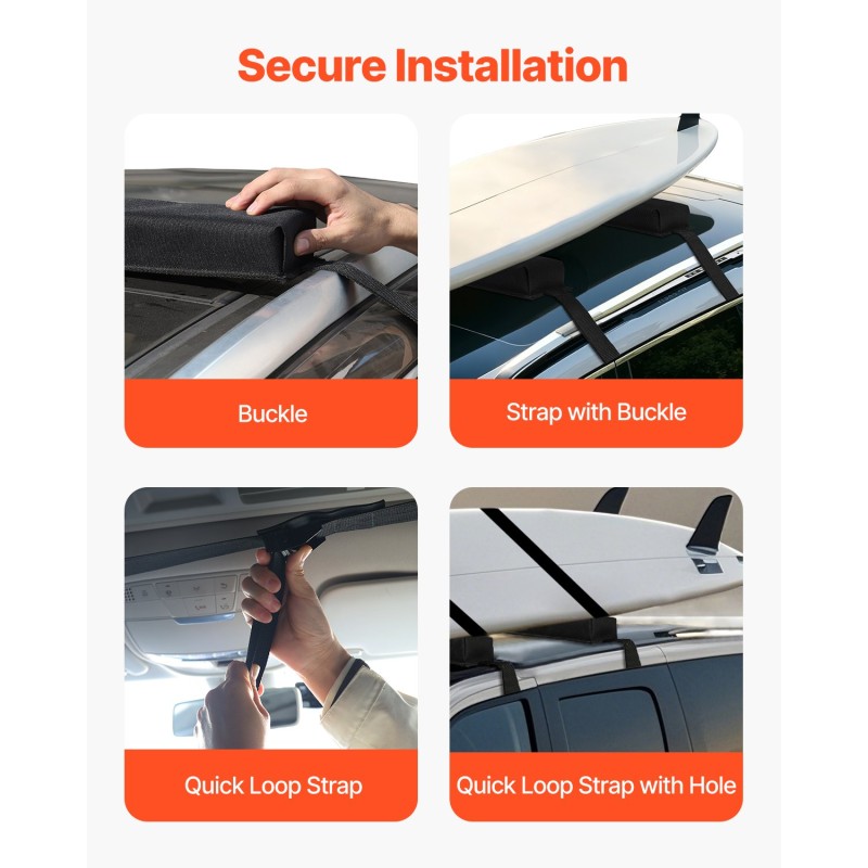 Pehmeät 15,5-tuumaiset kattotelinepehmusteet polyesteri ja PVC 80 kg musta