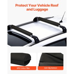 Kattotelinepehmusteet 725 mm 600D PVC-päällinen EPE-vanutäyte musta 40 kg