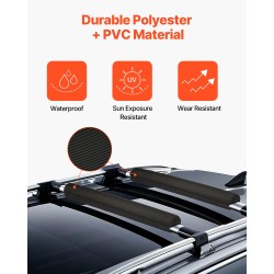 Kattotelinepehmusteet 725 mm 600D PVC-päällinen EPE-vanutäyte musta 40 kg