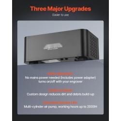 Ilma-avusteinen pumppu 50 L/min alumiiniseos 36 W 6 mm