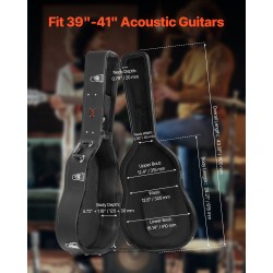 Kova gourd-mallinen kitarakotelo 39–41 tuuman akustisille PVC-pinnoite lukolla