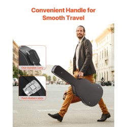 Kova gourd-mallinen kitarakotelo 39–41 tuuman akustisille PVC-pinnoite lukolla