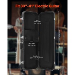 Suorakulmainen PVC-pinnoitettu kovakotelo 39 tuuman sähkökitaralle paksulla pehmusteella