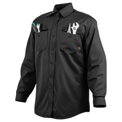 Hitsaustakki palosuojattu puhdas puuvilla koko XL musta konepestävä kaksi etutaskua