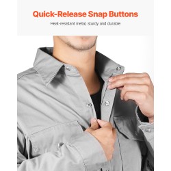 Hitsaustakki palosuojattu puuvilla XXL harmaa kaksi taskua metallinepparit