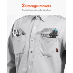 Hitsaustakki palosuojattu 7 unssin puuvilla koko XL ATPV 9,2 harmaa 2 taskua