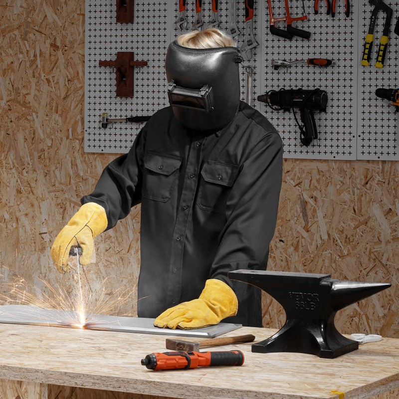 Hitsaustakki puuvillainen liekinkestävä valokaarisuojattu ATPV 9,2 konepestävä