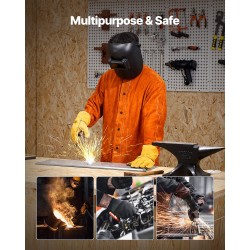 Hitsaustakki naudannahkainen koko L tulenkestävä ATPV 9.2 4 taskua vedenpitävä hitsaukseen