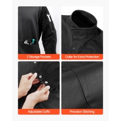 Palosuojattu hitsaustakki naudan nahkahihalla ja puuvillarungolla ATPV 9.2 koko L